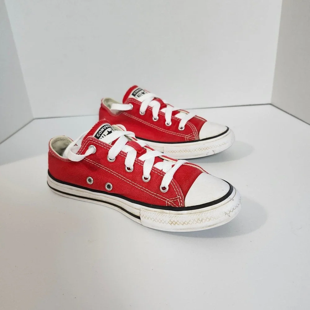 Converse All Star Low Top Red Canvas Sneakers Youth Size 3 Chucks, Kids, Casual